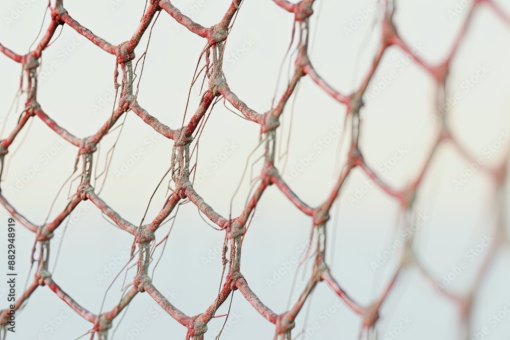 Naklejka premium White-framed meshed soccer goal A 3D representation of a soccer goal net