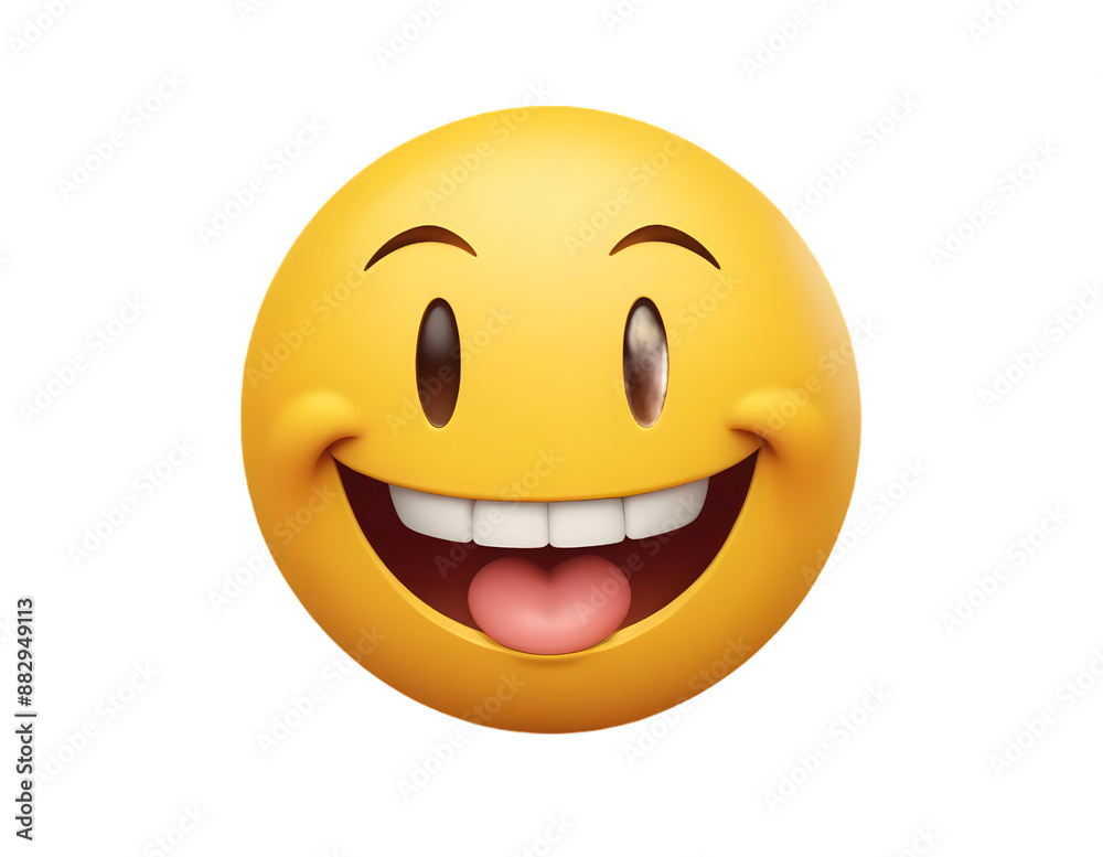 Fototapeta premium Happy emoticons faces with facial expressions.