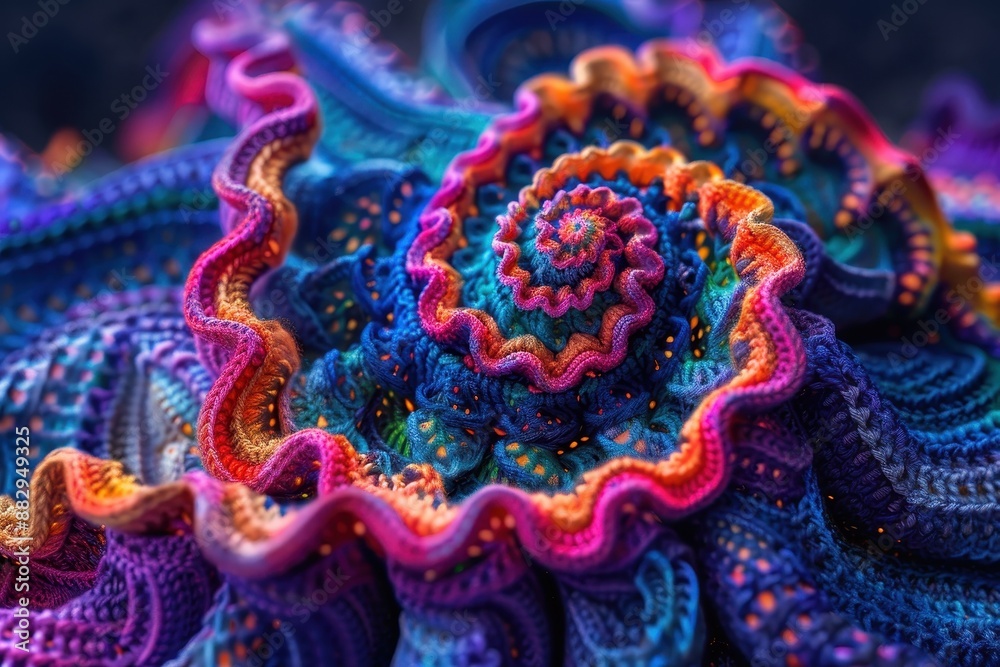 Abstract Crochet Design with Rainbow Colors Abstract Crochet Design with Rainbow Colors