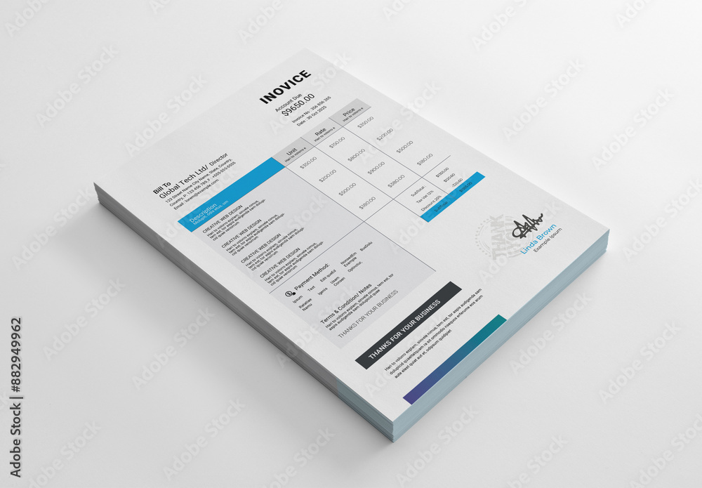 Kids Summer Camp Invoice Template Stock Template | Adobe Stock