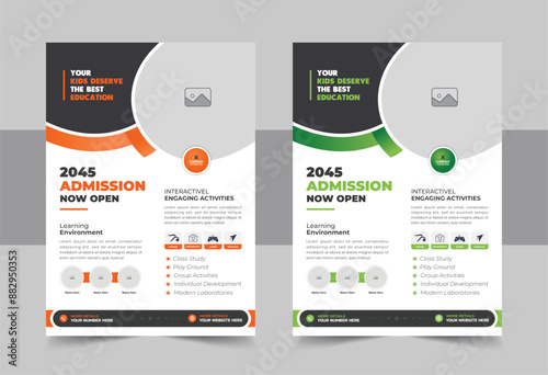 Creative school education admission flyer poster design template or school party poster or school dance party flyer layout vector