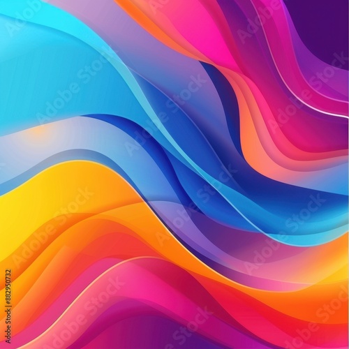 Bright gradient waves, energetic and modern background for presentations