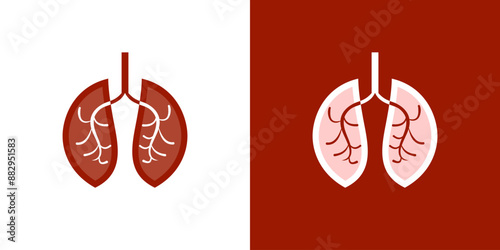 Lung icon logo vector lungs organ medic respiratory respiration health