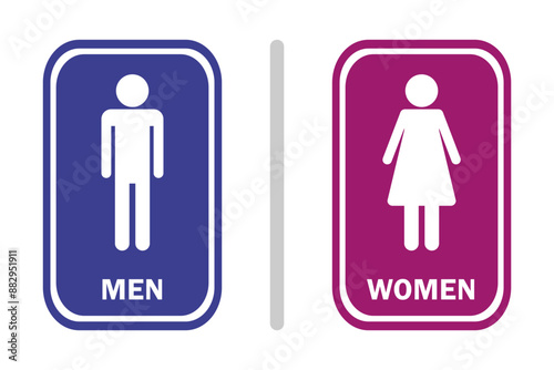 Men women icon symbol. Isolated male and female vector signs on white background.