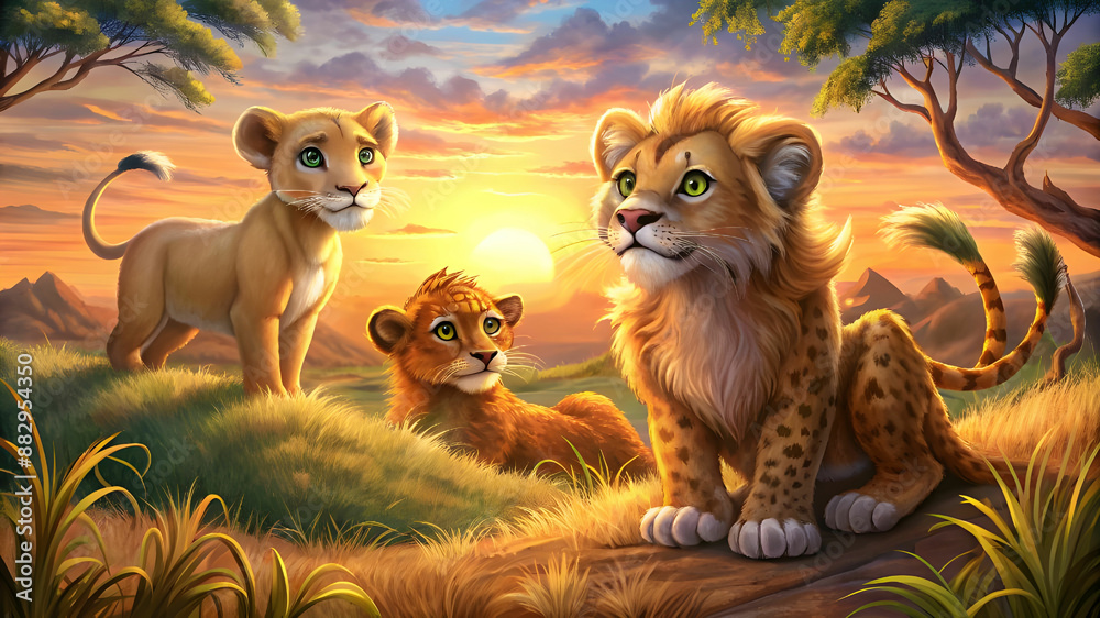 Wild cat Cute cubs Wild cat Cute cubs