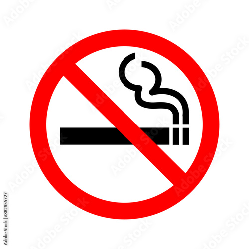 No smoking icon symbol for restaurant, room, public places. isolated cigarette prohibition sign. 