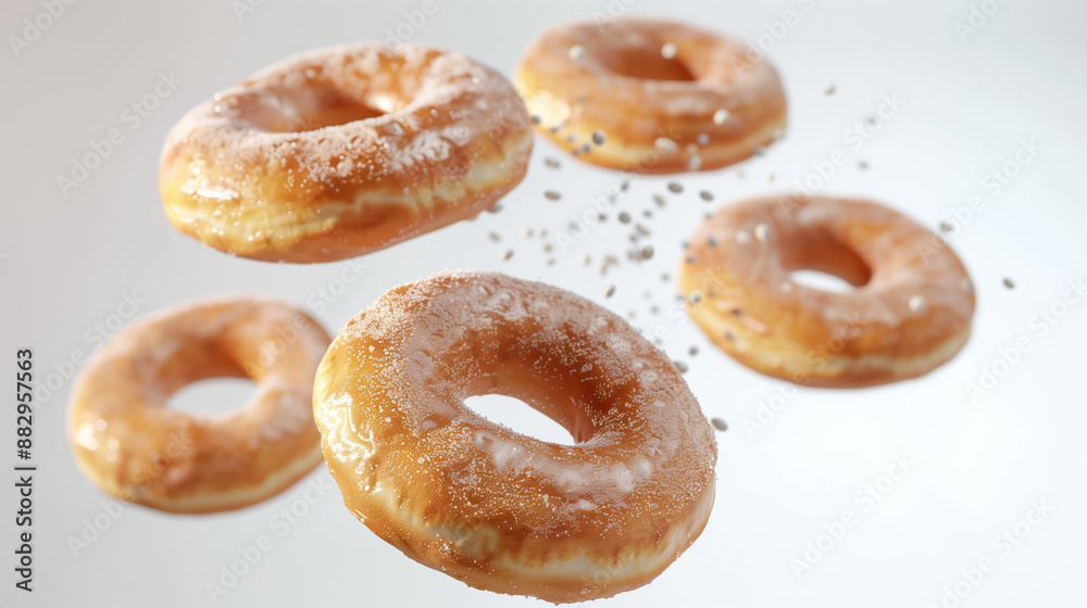 Homemade Apple Cider Donuts Ready to Serve, Seasonal Bakery Delight, on White Background. Homemade Apple Cider Donuts Ready to Serve, Seasonal Bakery Delight, on White Background.