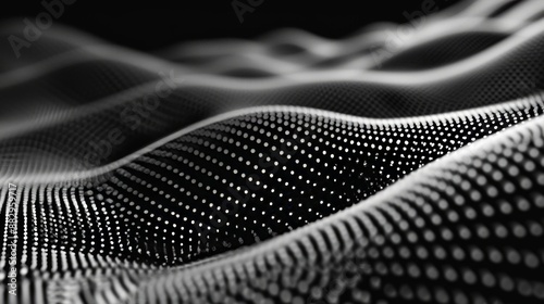 Abstract wave of particles. Big data visualization.