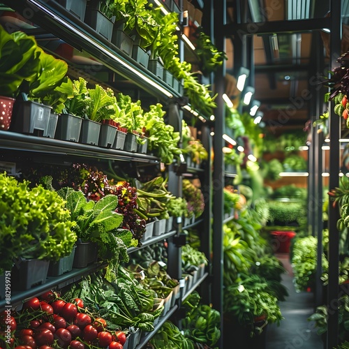 Vertical Farm at Community Center Promoting Sustainable Urban Agriculture and Fresh Produce for Local Residents