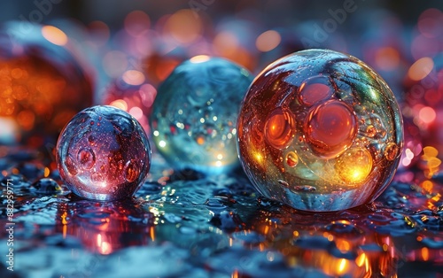 Golden water drops on the s...
