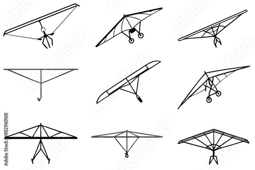 Hang glider majestic flight line art