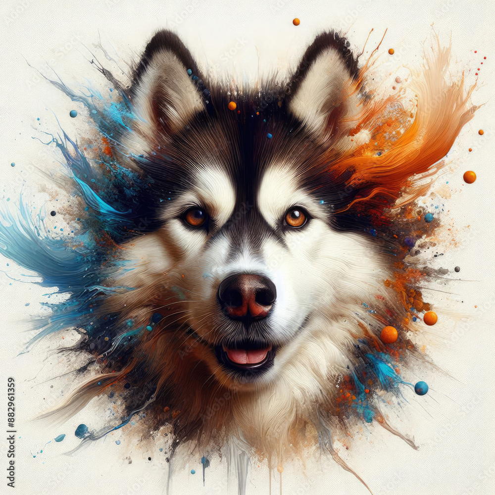 animal Abstract portrait painting of Dog animal Abstract portrait painting of Dog