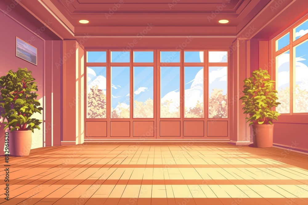 Bright and Airy Conservatory with Plants and Large Windows Bright and Airy Conservatory with Plants and Large Windows