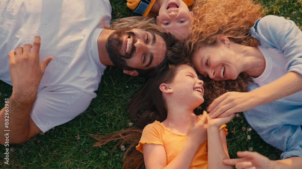 custom made wallpaper toronto digitalOn a sunny day, a happy family lies on the grass, laughing and bonding together, capturing a special moment of joy and togetherness, filled with love and care
