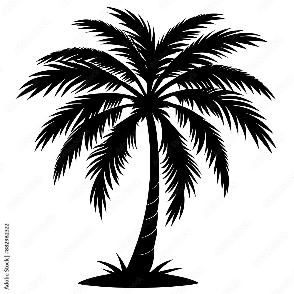 Obraz premium Palm Tree icon vector silhouette illustration