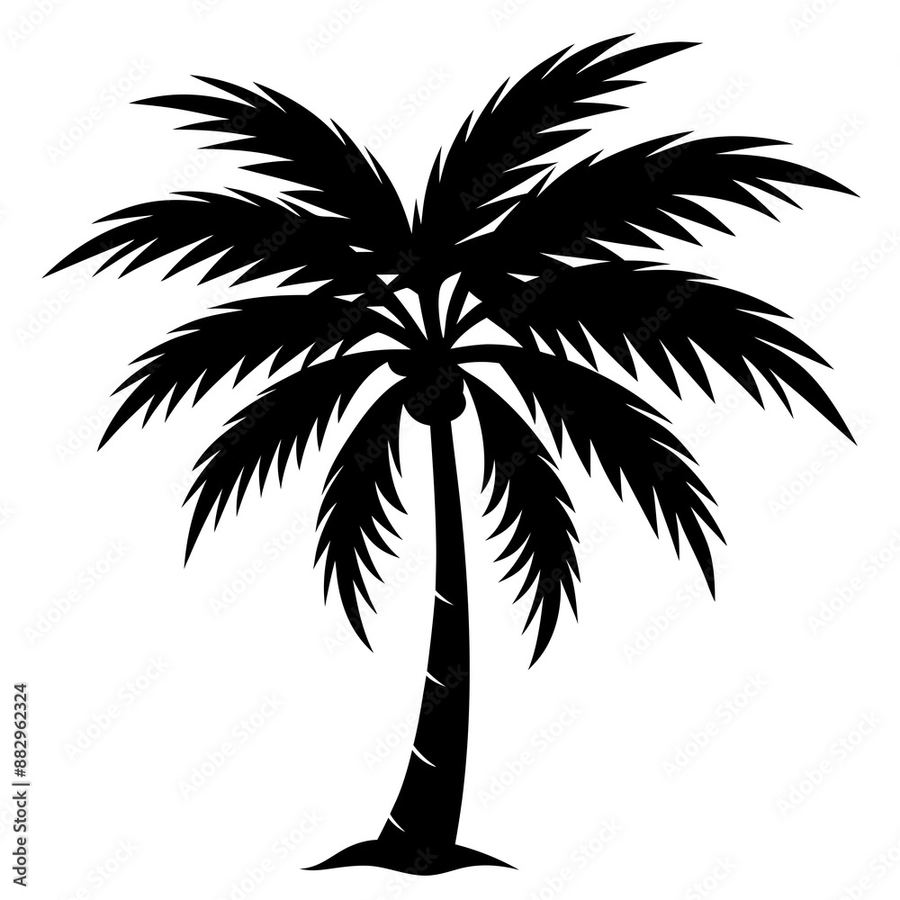 Obraz premium Palm Tree icon vector silhouette illustration