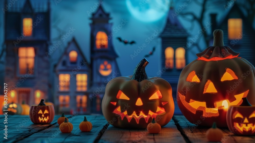 Fototapeta premium Local area trick-or-treat event coordination.