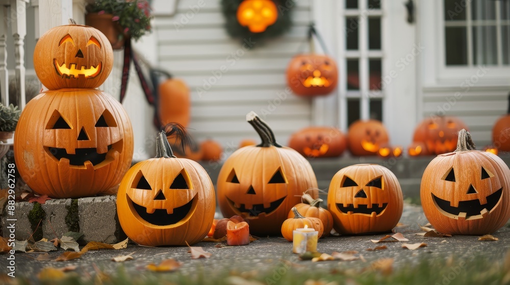 Obraz premium Local trick-or-treat event coordination.