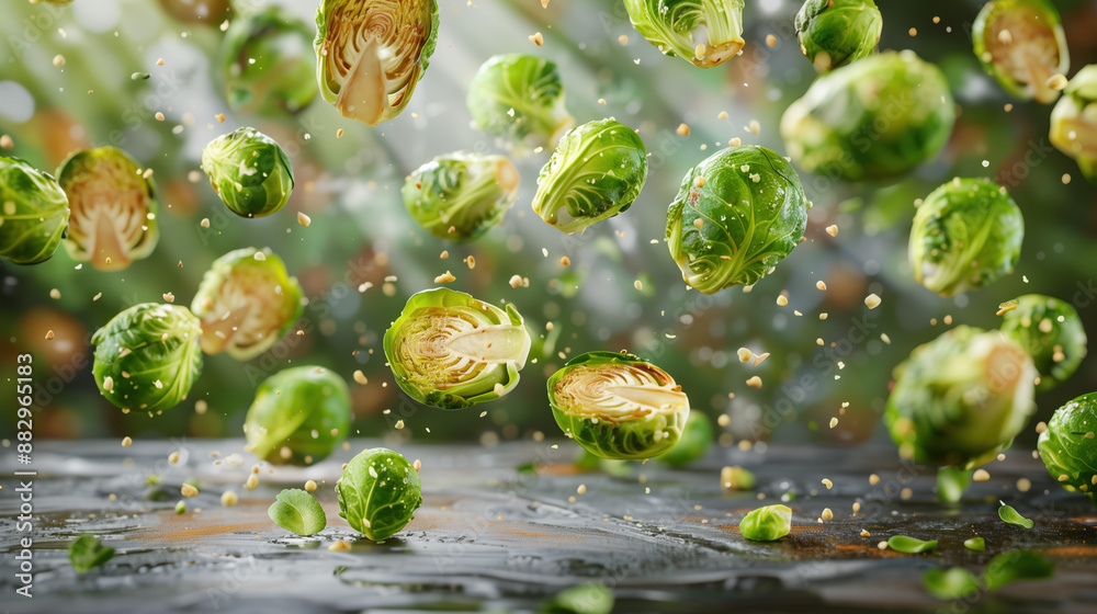 Freshly Roasted Brussels Sprouts with Crispy Outer Leaves, Healthy Vegetable Snack for Advertisements, on White Background
Freshly Roasted Brussels Sprouts with Crispy Outer Leaves, Healthy Vegetable Snack for Advertisements, on White Background