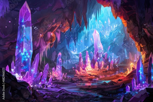 Glowing Crystal Cavern