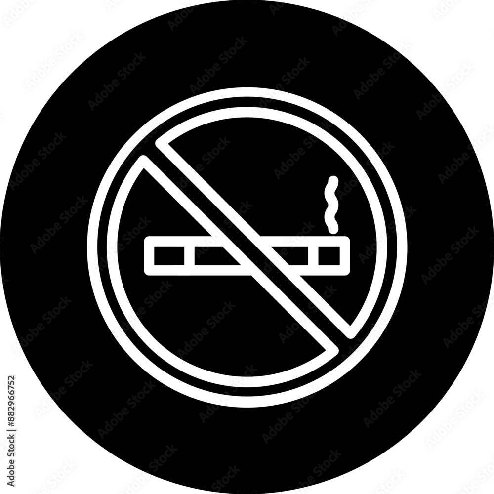 No smoking Vector Line White Circle Black No smoking Vector Line White Circle Black