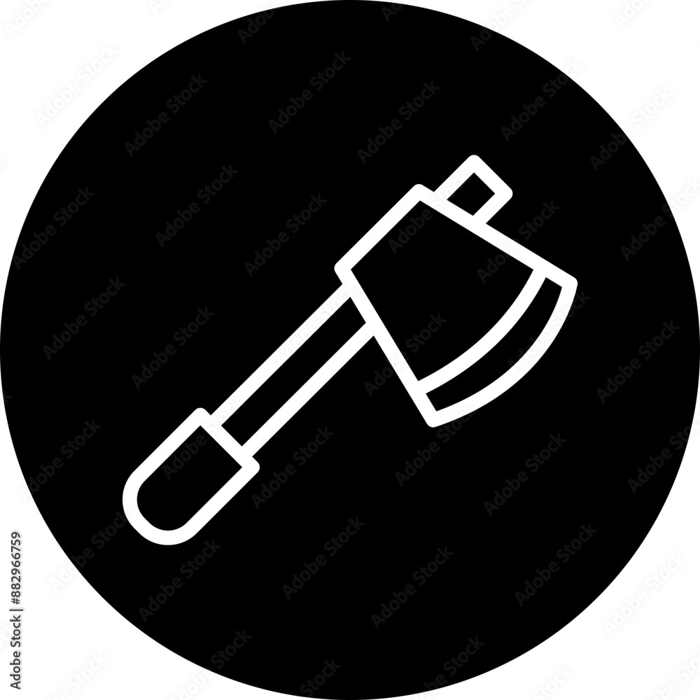 Axe Vector Line White Circle Black Axe Vector Line White Circle Black
