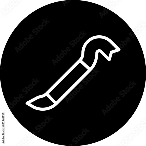 Crowbar Vector Line White Circle Black