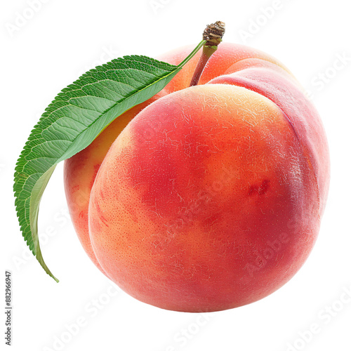 Peach isolated on white background