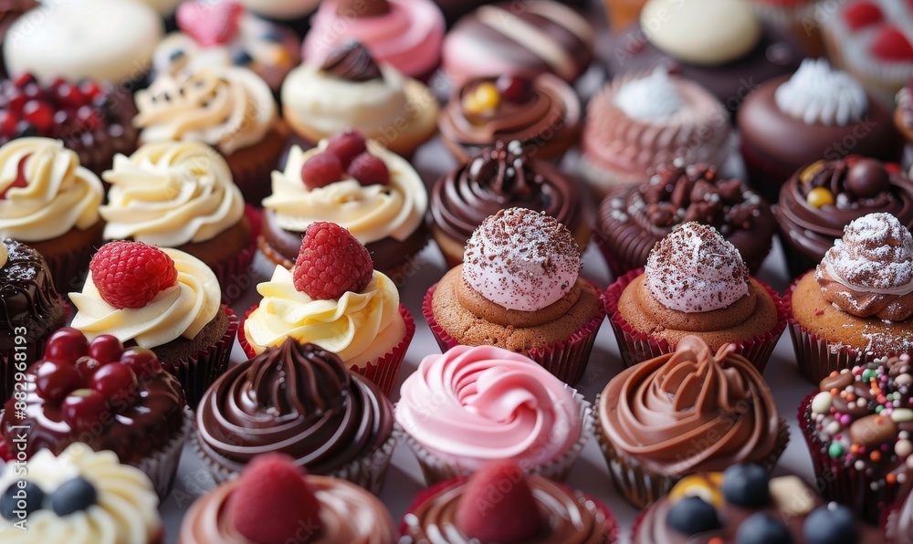 A Colorful Display of Cupcakes A Colorful Display of Cupcakes