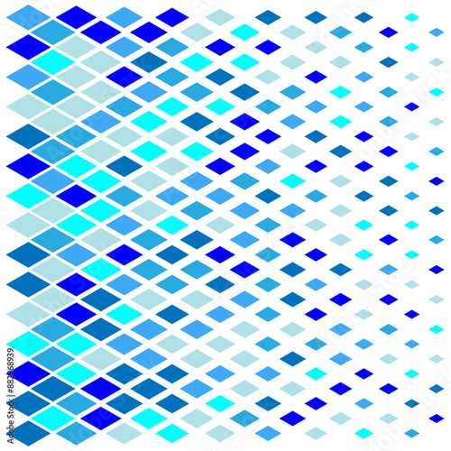 Rhombuses of cold tones on a white background