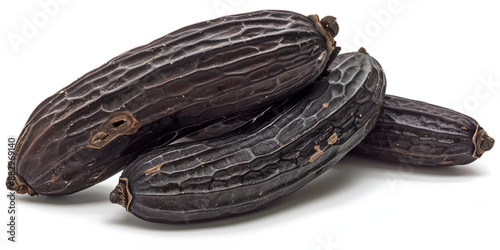 Wallpaper Mural cocoa pod with a smooth, dark brown surface, lying on a white background. Torontodigital.ca