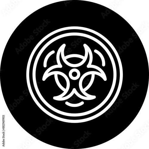 Biohazard Vector Line White Circle Black