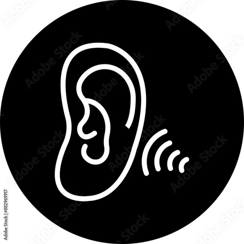 Noise Pollution Vector Line White Circle Black