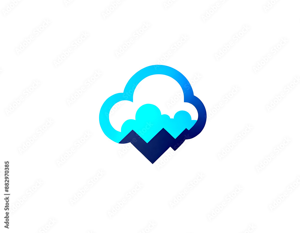 modern logo of a company, technology brand, concept icon shape