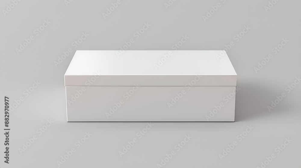 Blank Rectangular Box Mockup on Clean White Background for Branding and Packaging Design