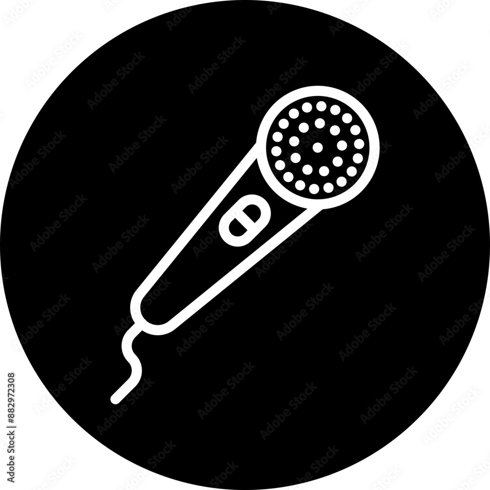 Microphone Vector Line White Circle Black Microphone Vector Line White Circle Black