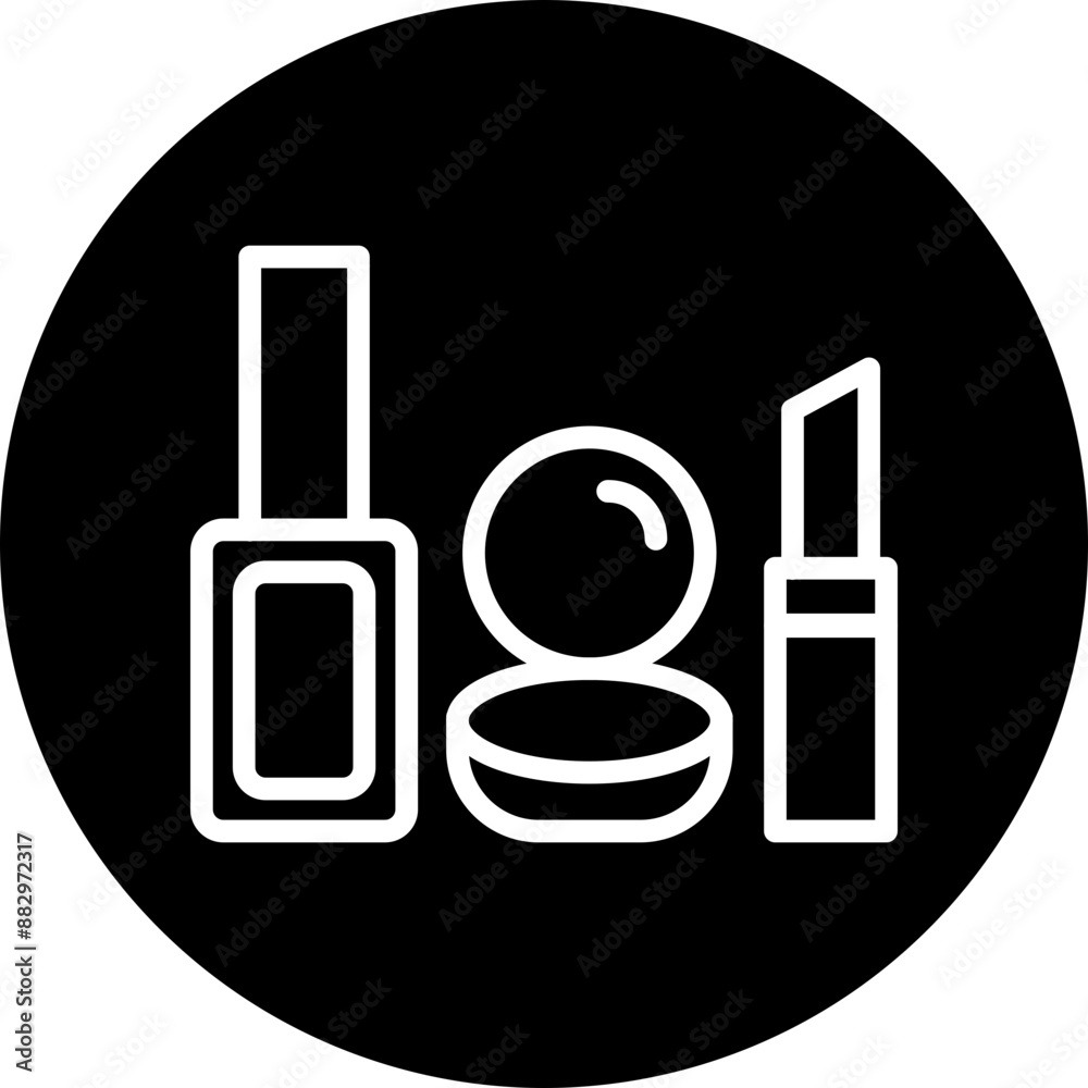 Make Up Vector Line White Circle Black Make Up Vector Line White Circle Black