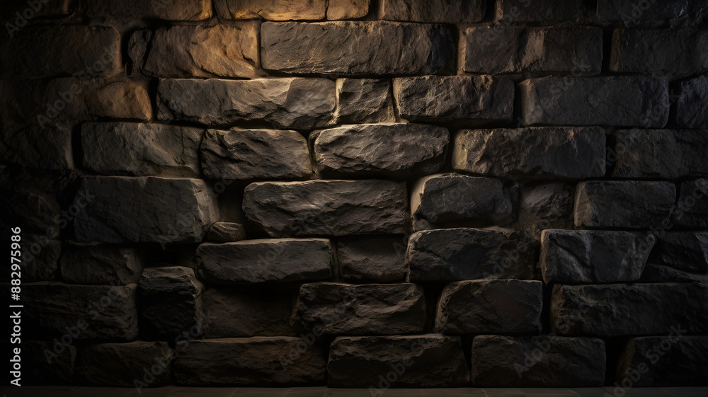 Fototapeta premium Shadowed Stone Texture Illuminated by Spotlight