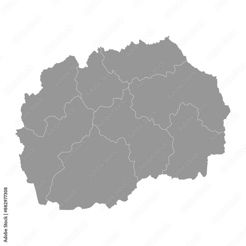 North Macedonia map with administrative divisions. Vector illustration. North Macedonia map with administrative divisions. Vector illustration.