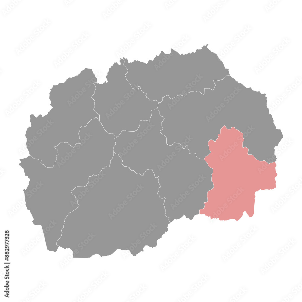 Southeastern Statistical Region map, administrative division of North Macedonia. Vector illustration. Southeastern Statistical Region map, administrative division of North Macedonia. Vector illustration.