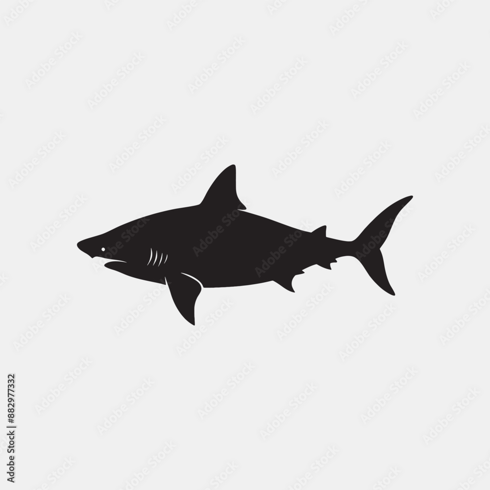 Obraz premium Shark vector silhouette illustration