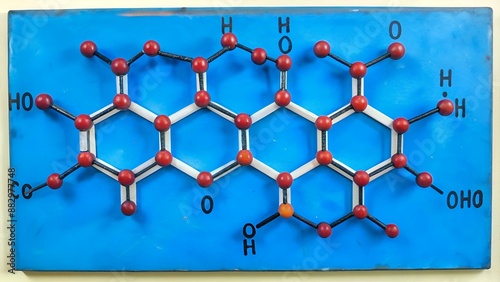 chemical structure of Quercetin (C15H10O7) photo