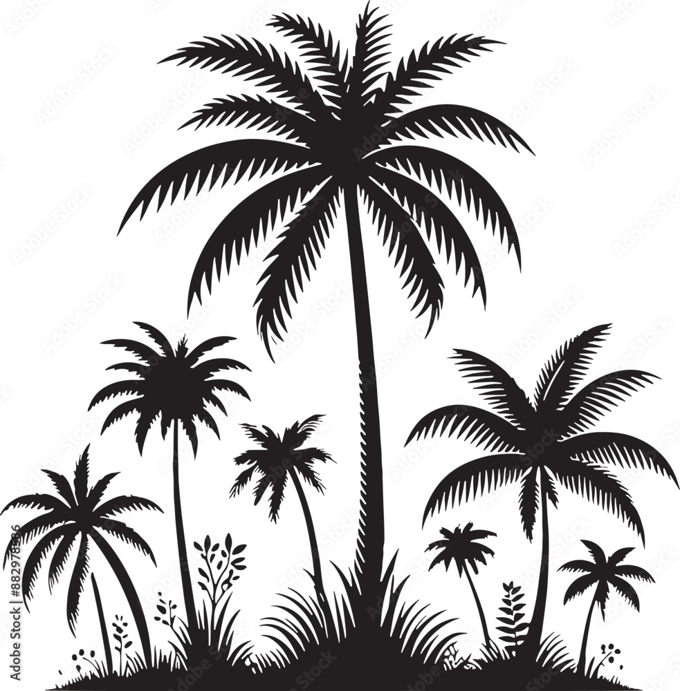 Palm tree silhouette vector illustration design Palm tree silhouette vector illustration design