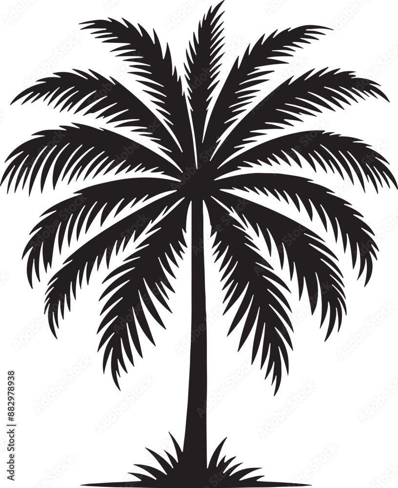 Obraz premium Palm tree silhouette vector illustration design