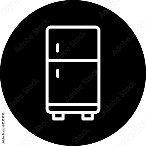 Free Download Fridge Vector Line White Circle Black - GFXLoad