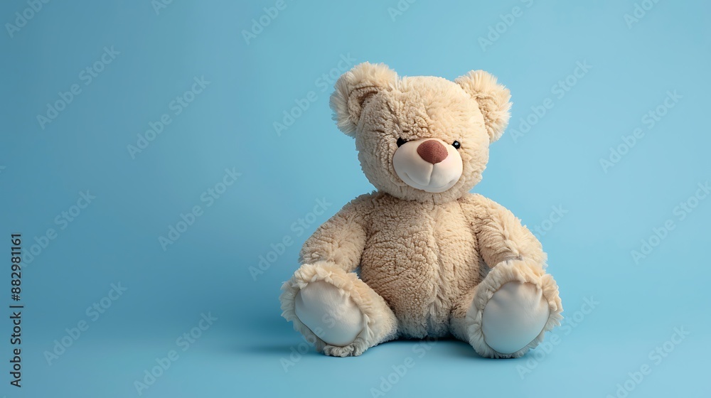 Stuffed animal toy isolated on a blue background Stuffed animal toy isolated on a blue background