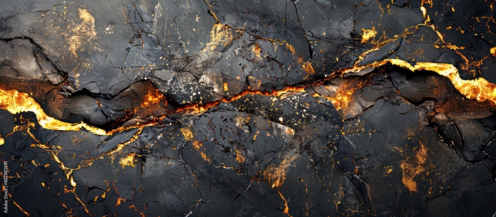 Fototapeta premium Cracked Earth with Glowing Lava