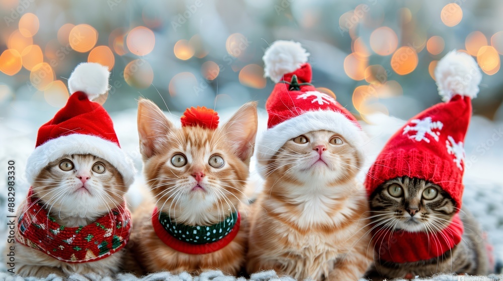 Adorable cats in Christmas attire capture the holiday spirit