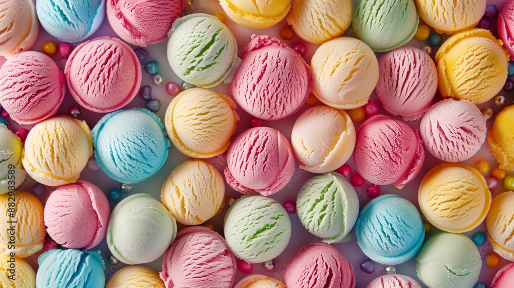 Colorful ice cream balls background Colorful ice cream balls background