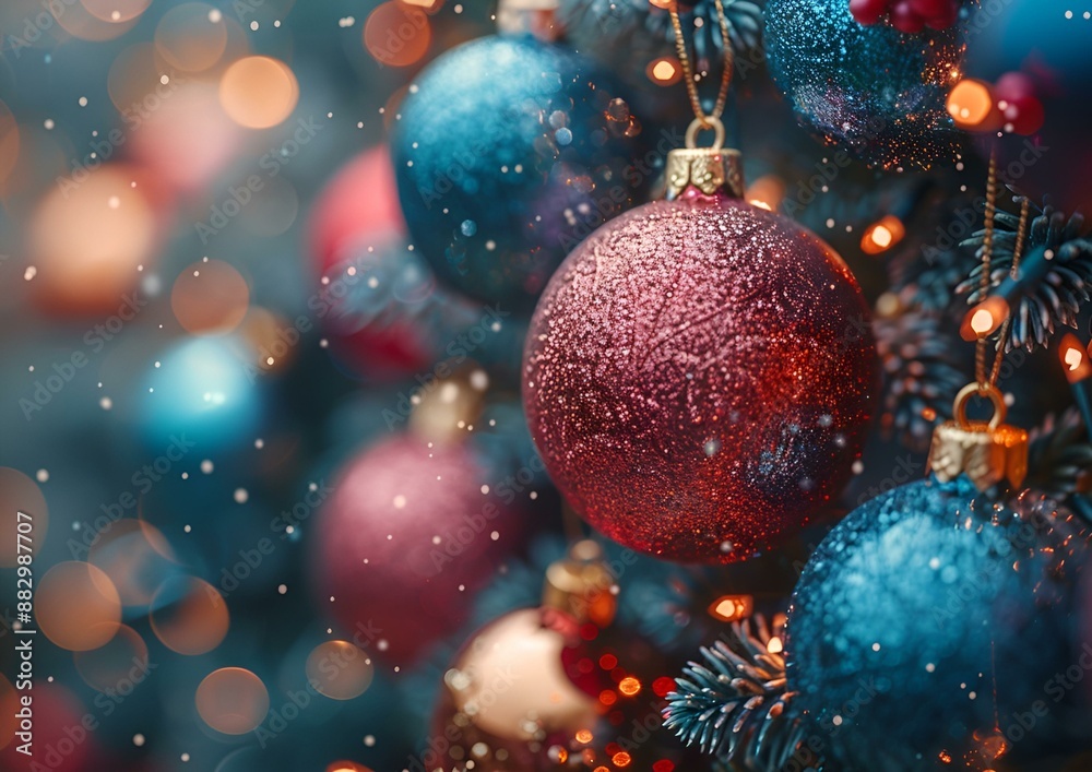 a bunch of christmas ornaments hanging from a tree. a bunch of christmas ornaments hanging from a tree.